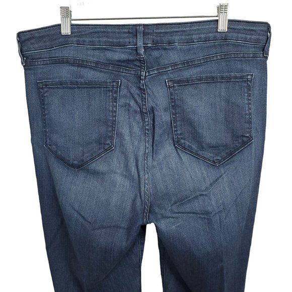 NYDJ Size 16 Jeans Stretch Denim Billie Ankle Boot Tie Dye Frayed Raw Hems Blue - Picture 5 of 9